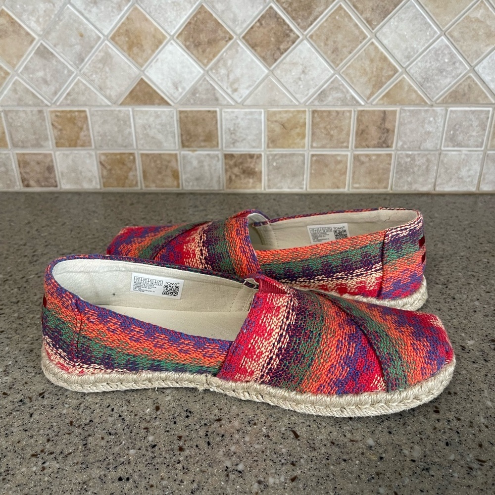 Toms Women’s Alpargata Multi Color Rope Espadrille Slip on Sneaker Size 7.5 - Picture 6 of 9